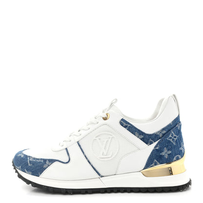 Louis Vuitton Calfskin Monogram Denim Run Away Sneakers 40 White 1 of 10