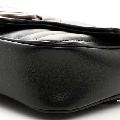 Gucci Calfskin Matelasse Aria Super Mini GG Marmont Shoulder Bag Black 10 of 10