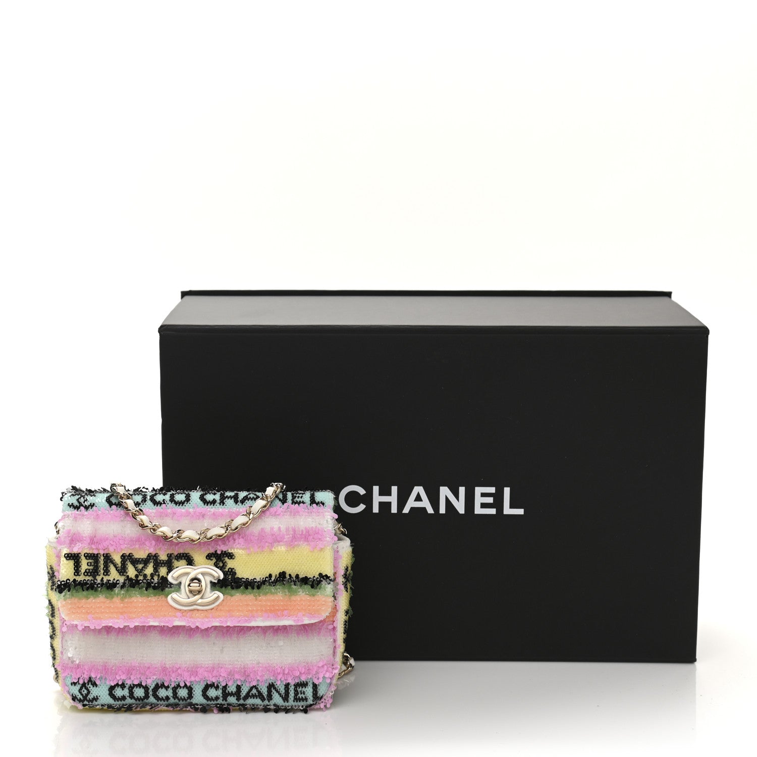 Chanel Sequin COCO Clutch With Chain Multicolor 12 of 12