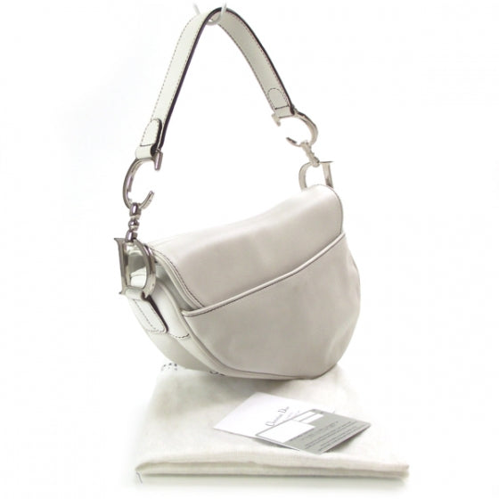 Leather Saddle Bag White