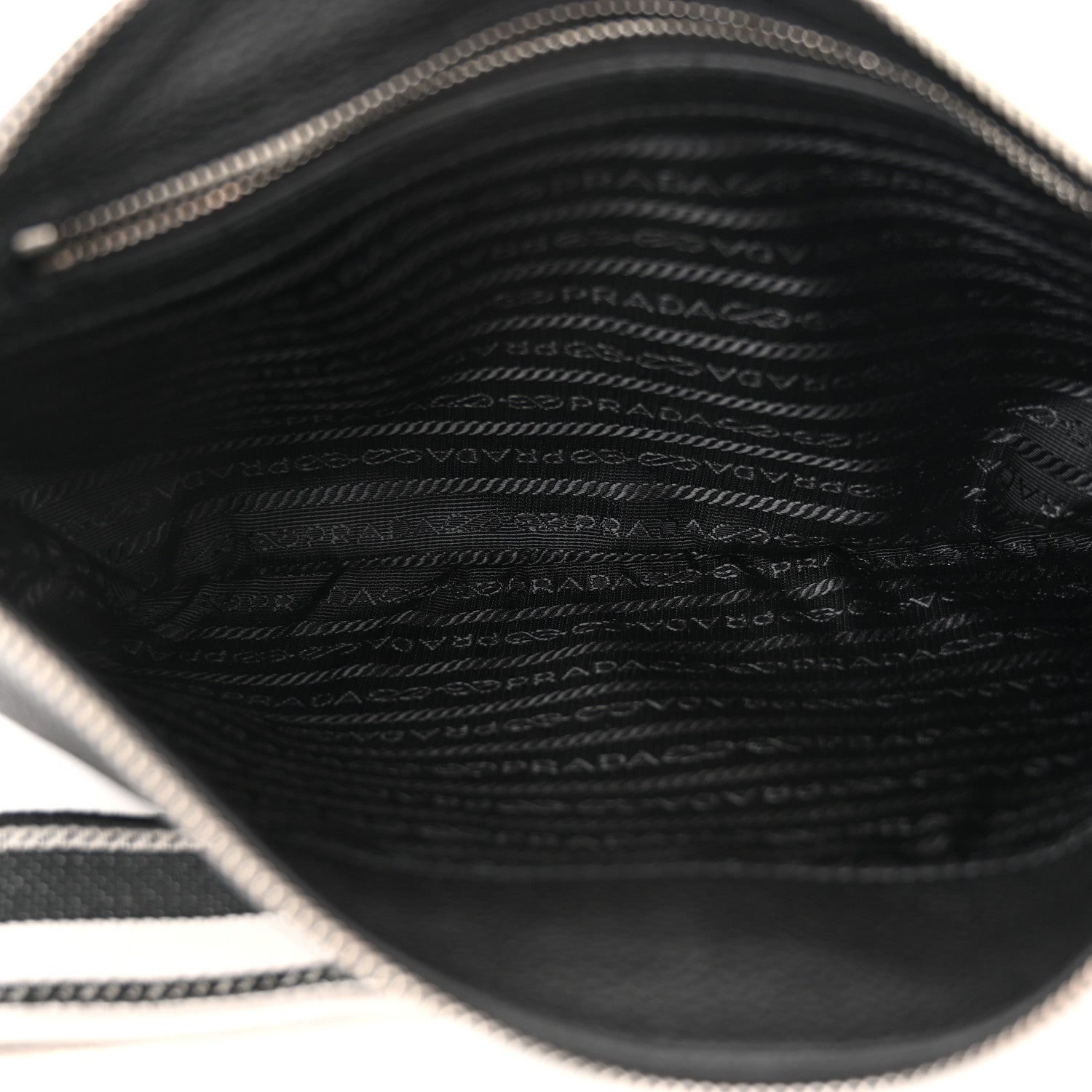 Prada Vitello Daino Soft Zippered Shoulder Bag Black 5 of 10