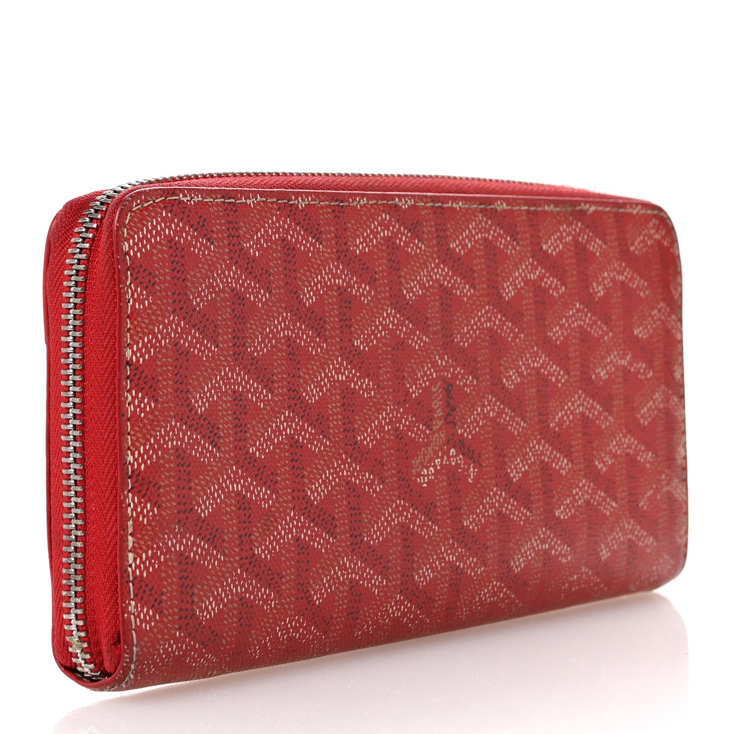 Goyardine Matignon Zip Around GM Wallet Red