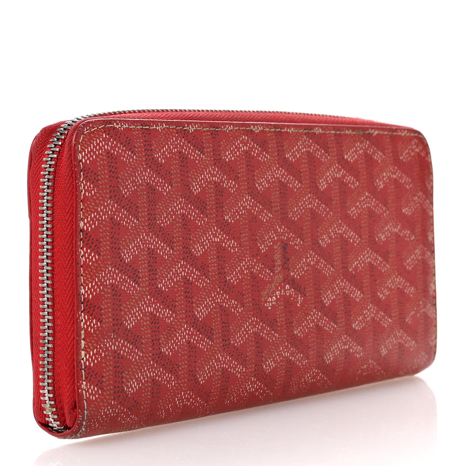 Goyard Goyardine Matignon Zip Around GM Wallet Red 3 of 8