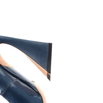 Christian Dior Patent Slingback Pumps 34 Blue 14 of 17