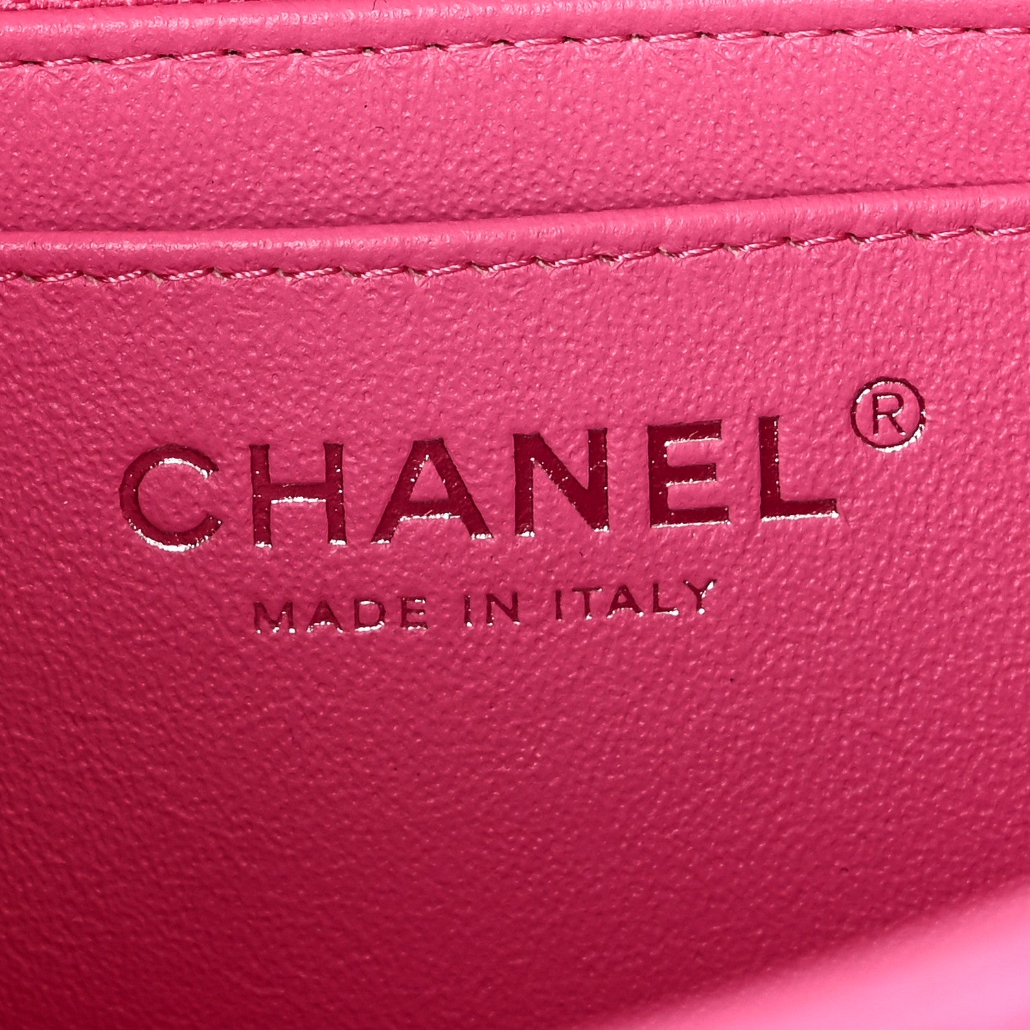 Chanel Lambskin Quilted Mini Rectangular Flap Neon Pink 6 of 11