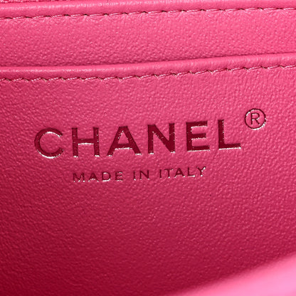 Chanel Lambskin Quilted Mini Rectangular Flap Neon Pink 6 of 11