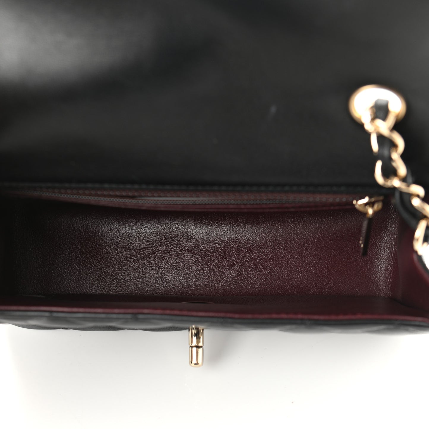 Lambskin Quilted Mini Rectangular Flap Black