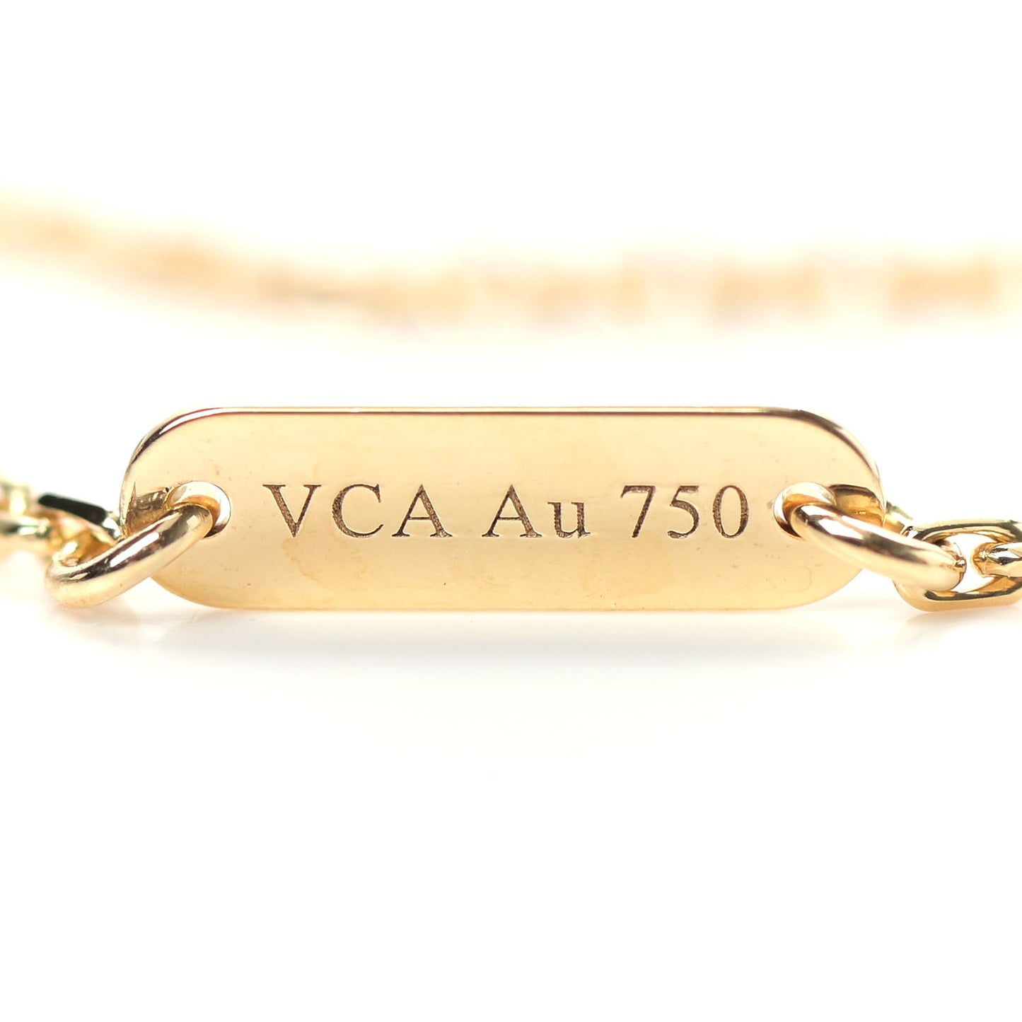 18K Yellow Gold Mother of Pearl Vintage Alhambra Pendant Necklace