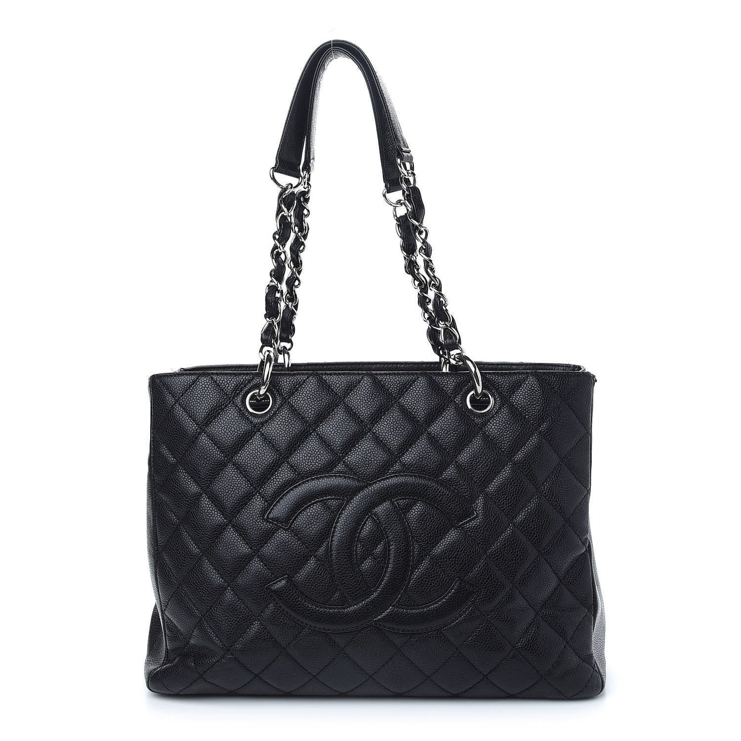 Caviar Quilted Grand Shopping Tote GST Black