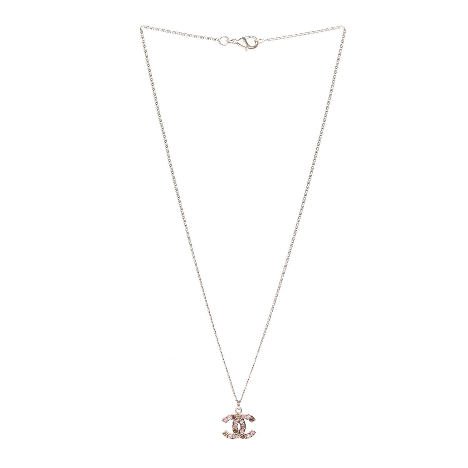 Chanel Crystal CC Necklace Gold Multicolor 3 of 5