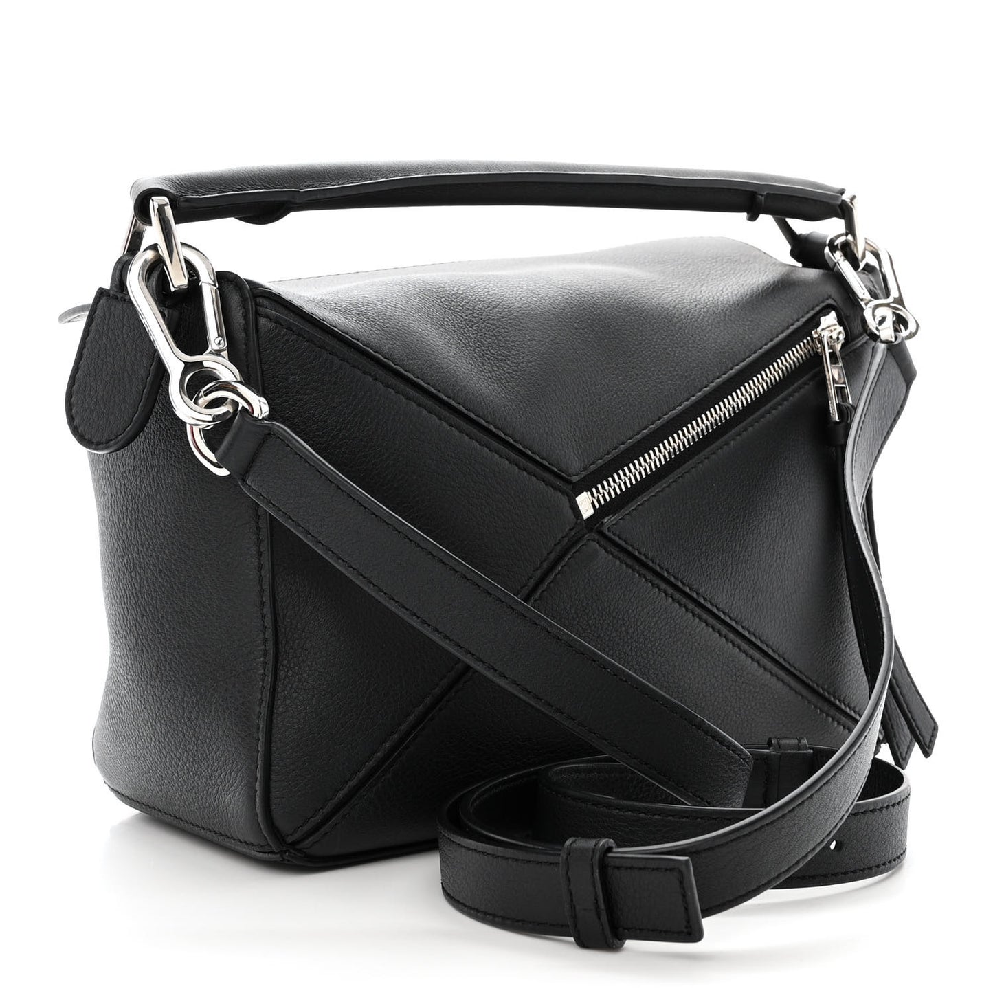 Calfskin Small Puzzle Bag Black