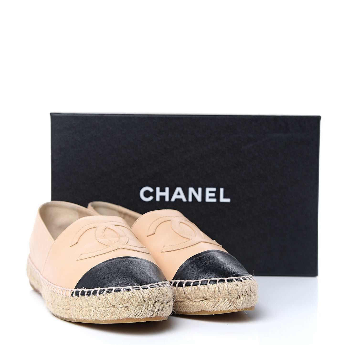 Lambskin CC Espadrilles 41 Beige Black
