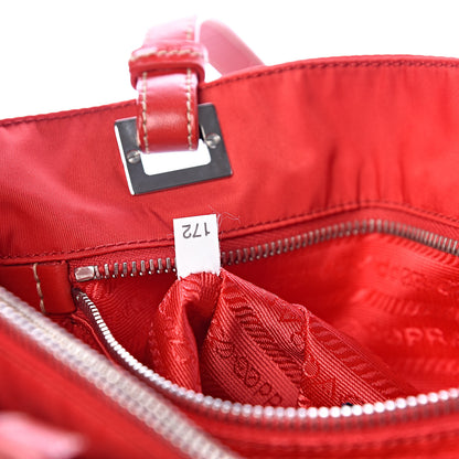 Prada Tessuto Nylon Mini Shopping Tote Rosso 9 of 13