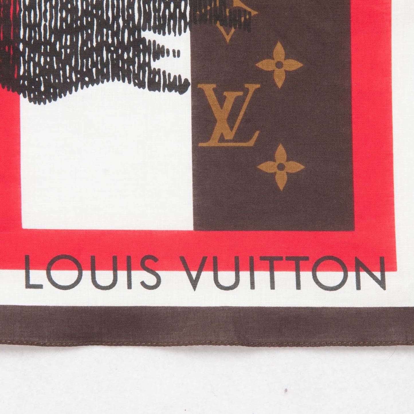 Cotton Monogram Groom Bandana Scarf Red