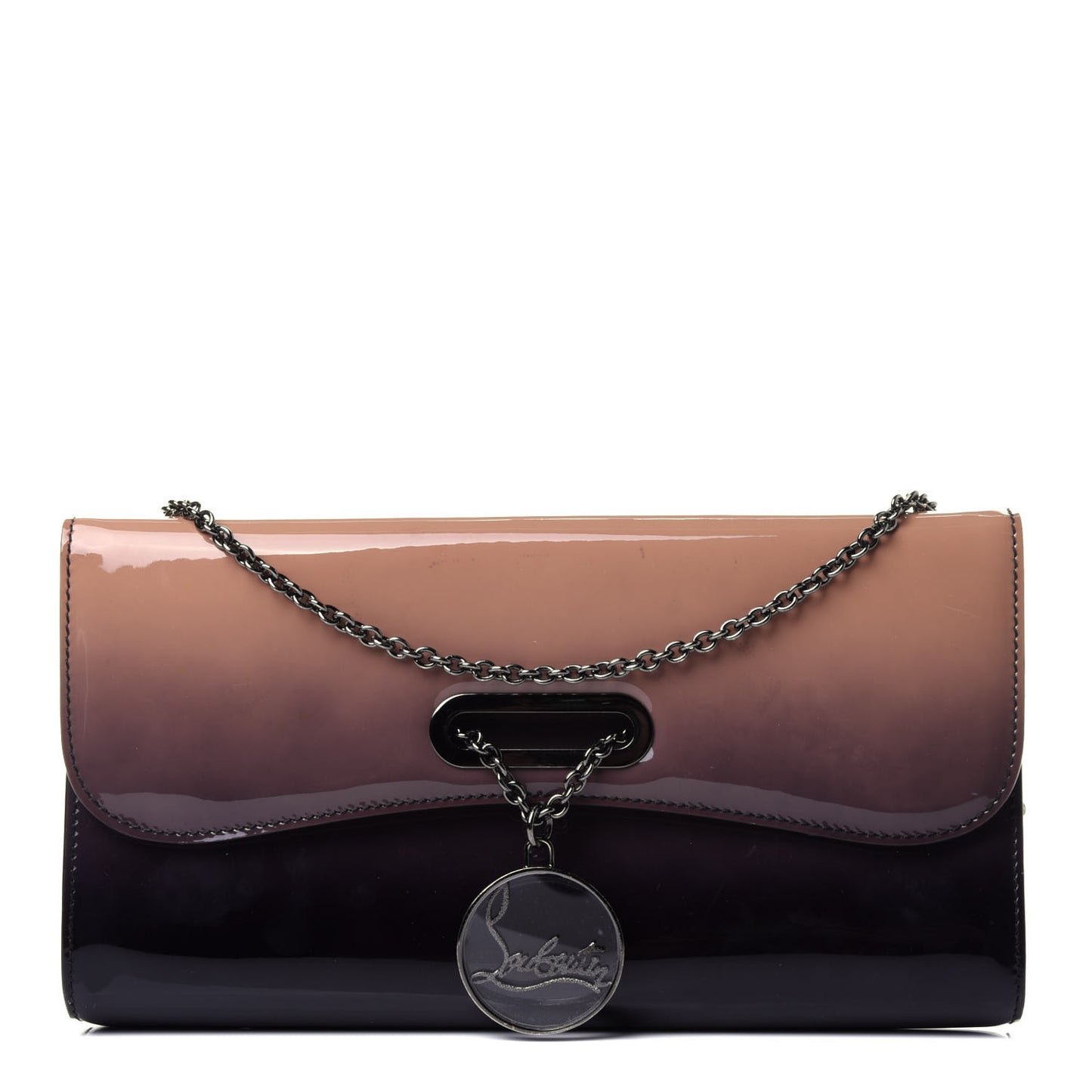Patent Degrade Riviera Clutch Tan