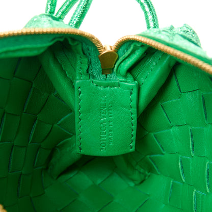 Bottega Veneta Metallic Calfskin Intrecciato Mini Loop Camera Bag Parakeet 6 of 10