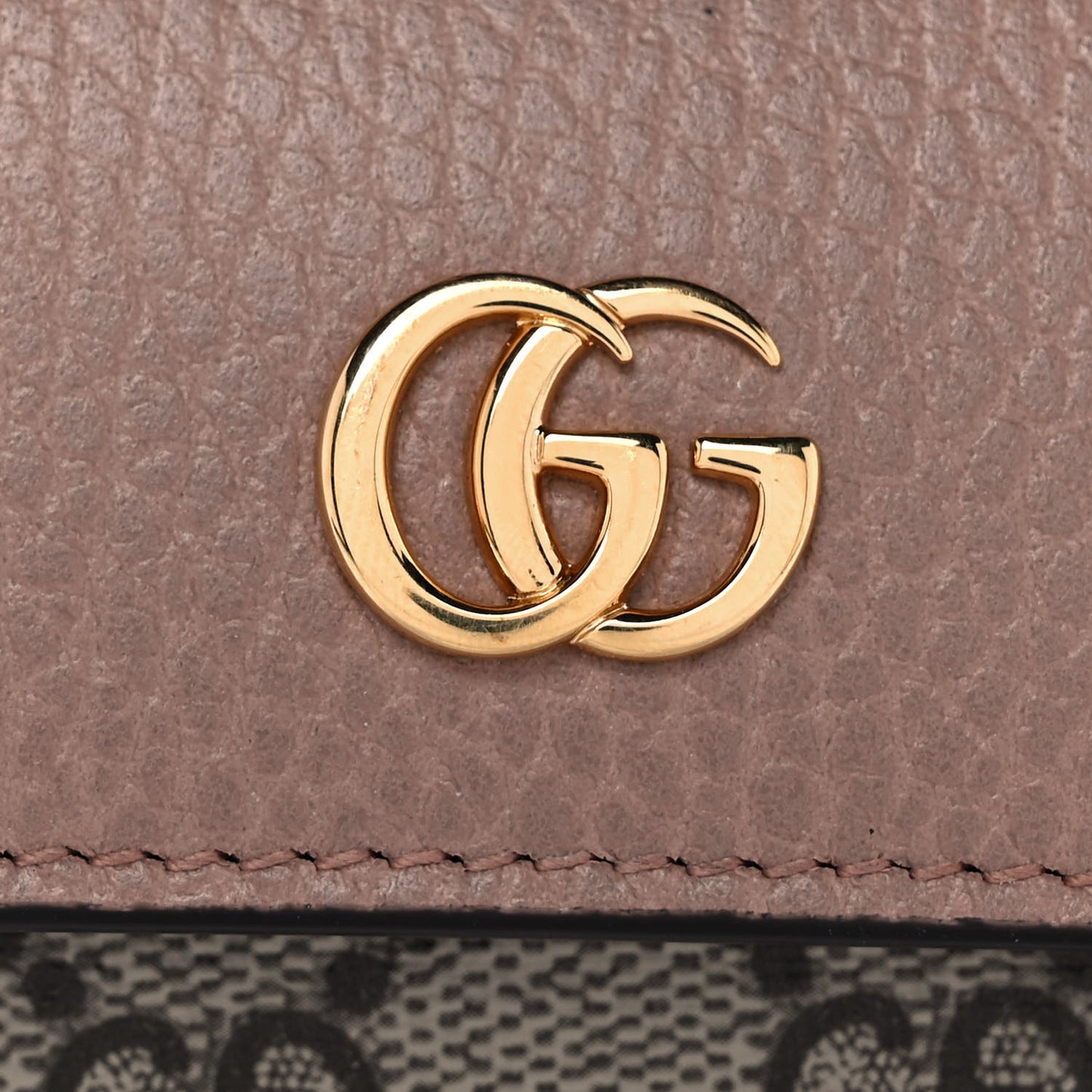 Dollar Calfskin GG Supreme Monogram GG Marmont 6 Key Holder Case Porcelain Rose Beige Ebony