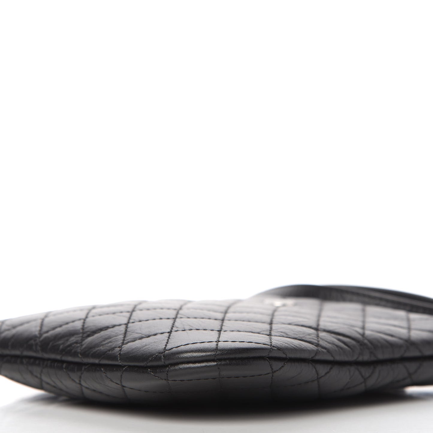 Aged Calfskin Quilted Crossbody Bag Black