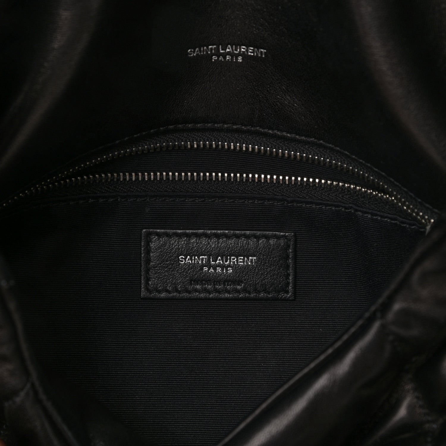 Saint Laurent Lambskin Quilted Small Loulou Puffer Monogram Chain Satchel Black 6 of 10