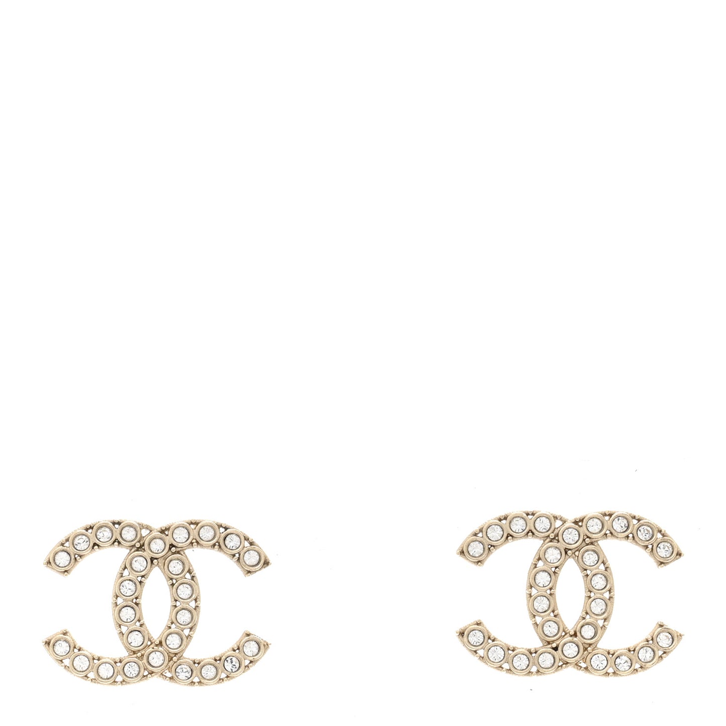 Crystal CC Earrings Light Gold