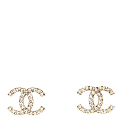 Chanel Crystal CC Earrings Light Gold 1 of 5