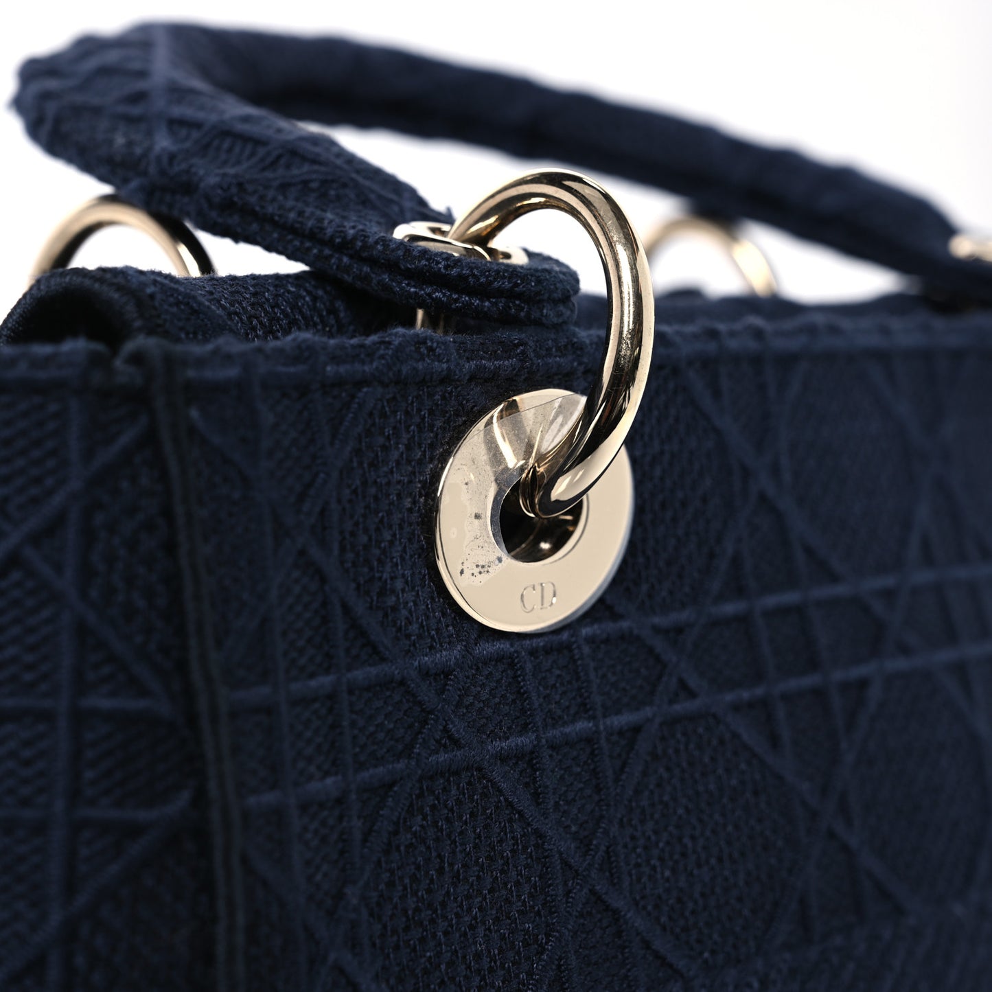 Canvas Embroidered Cannage Medium Lady D-Lite Navy