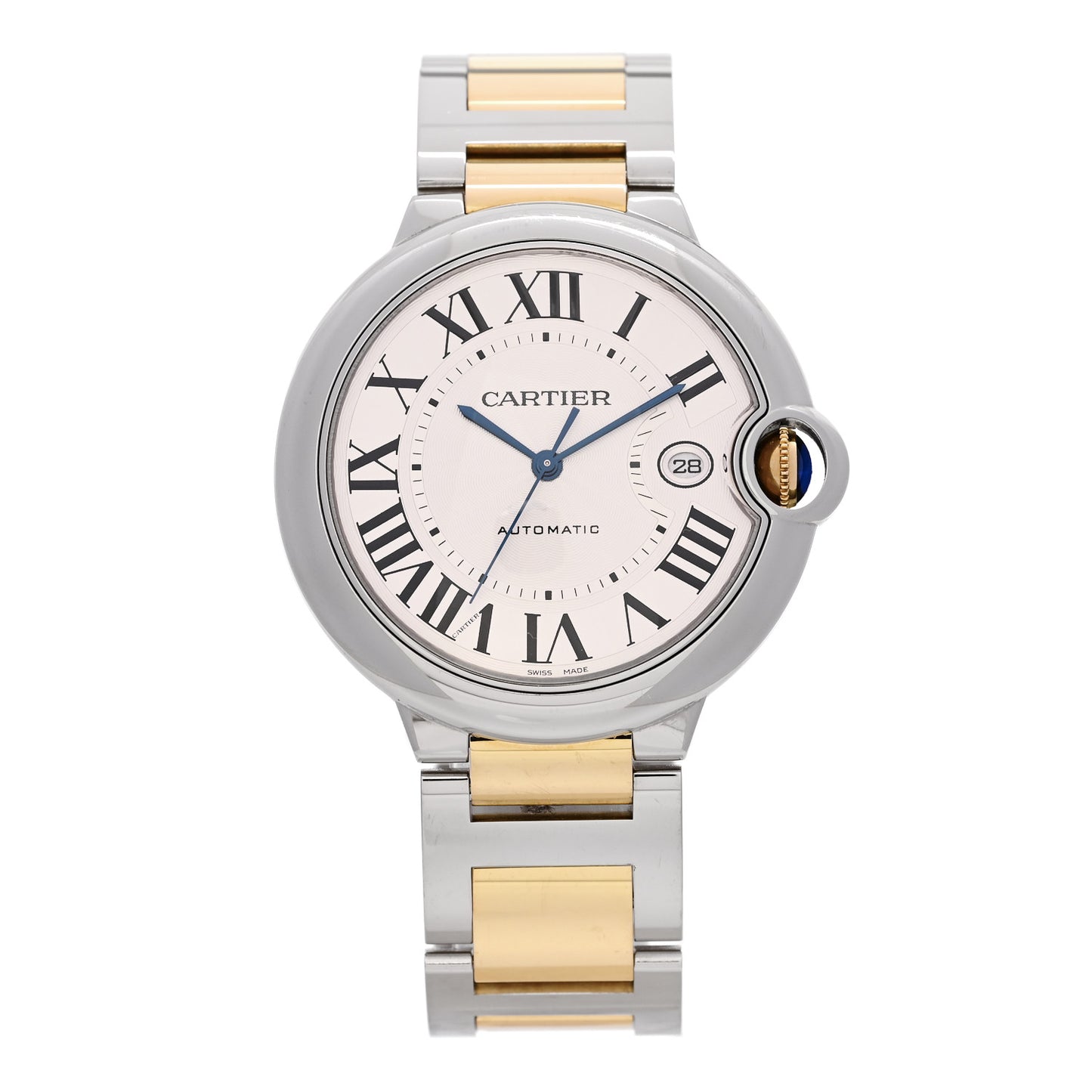 Stainless Steel 18K Yellow Gold 42mm Ballon Bleu De Cartier Automatic Watch