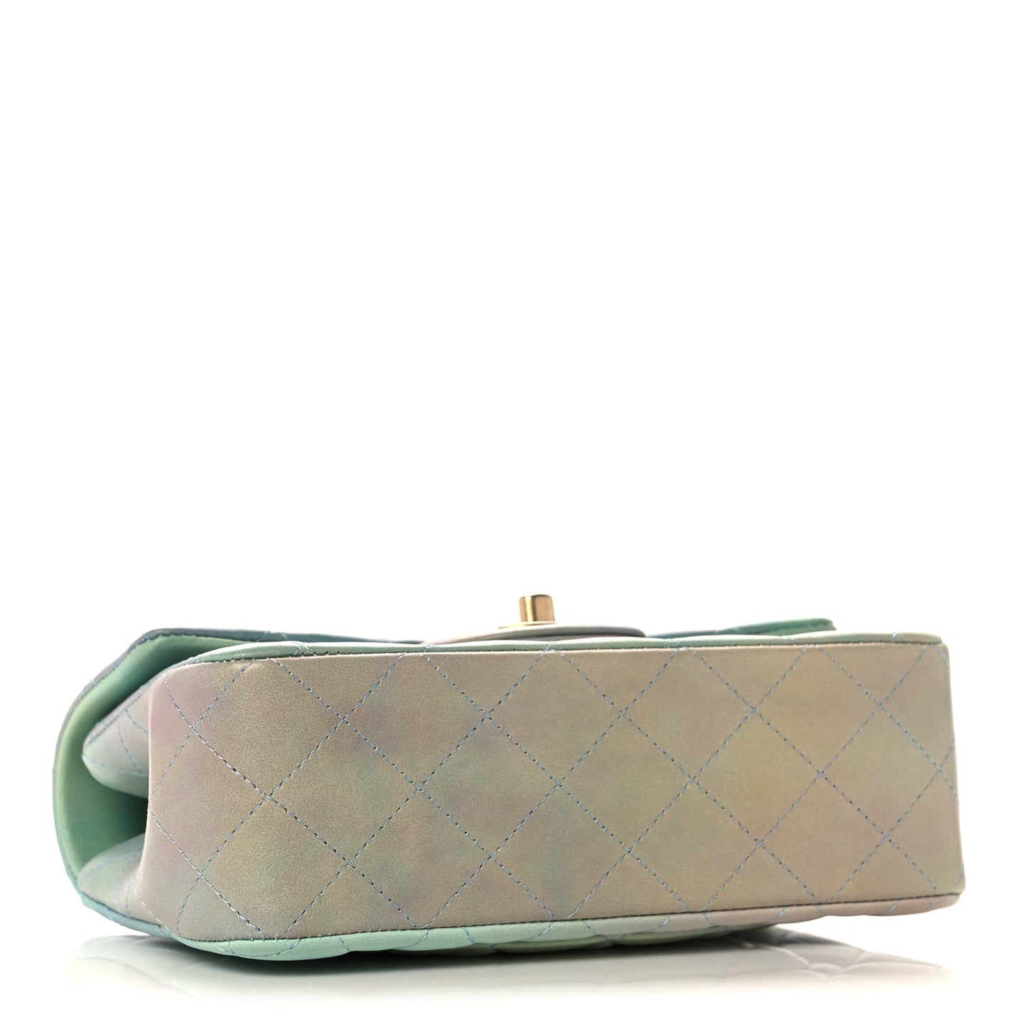 Lambskin Quilted Ombre Mini Top Handle Rectangular Flap Blue Green