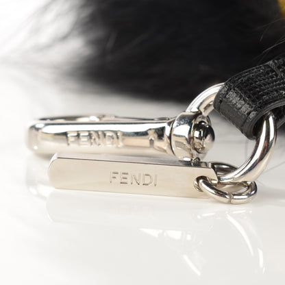 Fendi Vitello Elite Fox Fur Fusto Monster Bag Bug Charm Black Yellow 4 of 7