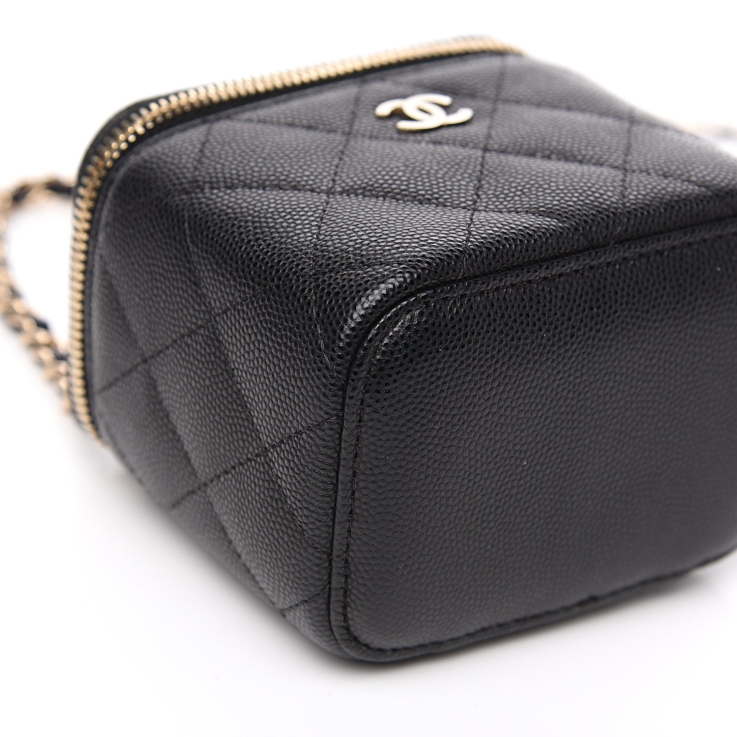 Chanel Caviar Quilted Mini Vanity Case With Chain Black 4 of 9