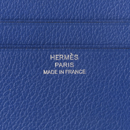 Hermes Evercolor Citizen Twill Card Case Bleu Royal Celeste Orange Poppy 6 of 7