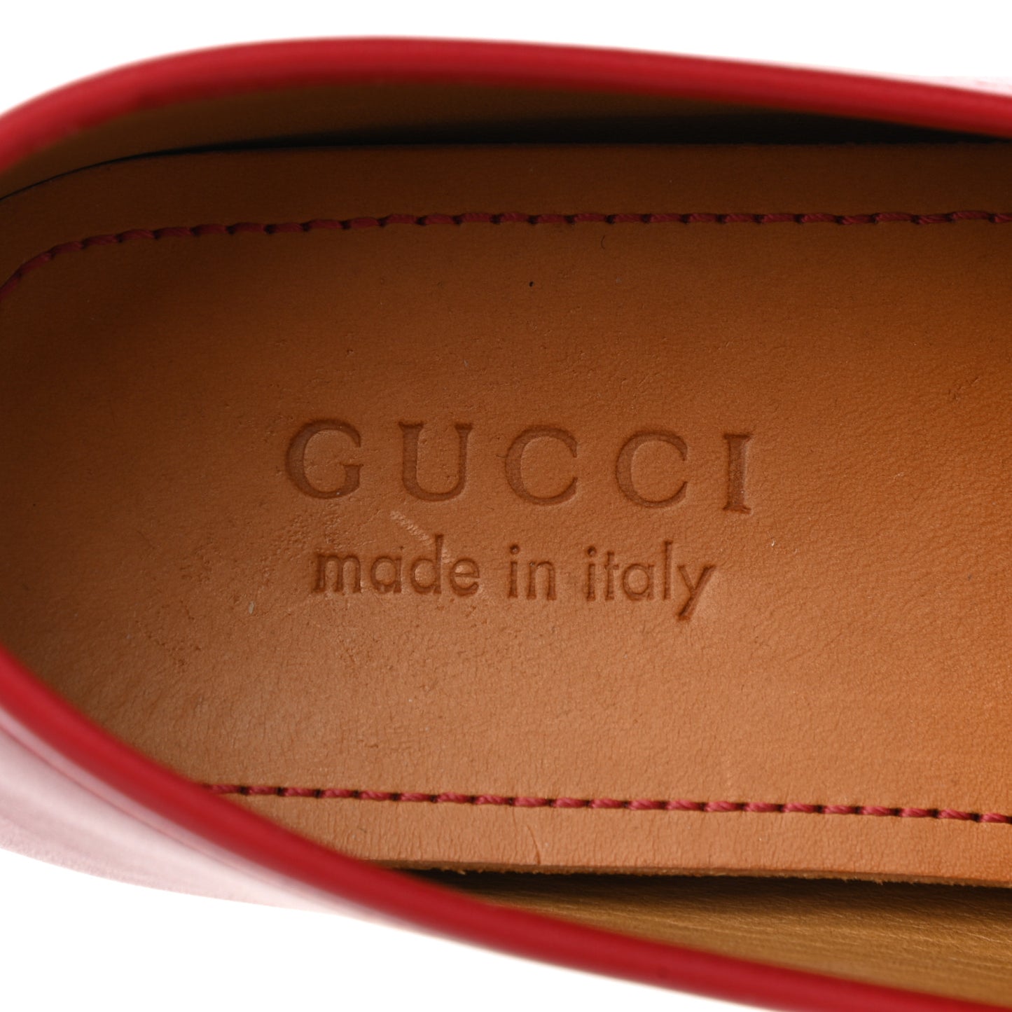 Guccissima Calfskin Mens Driver Loafers 6.5 Red