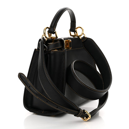 Fendi Vitello King Canvas Chinese New Year Tiger Embroidered Mini Peekaboo Iconic Satchel Black Dark Yellow 3 of 10