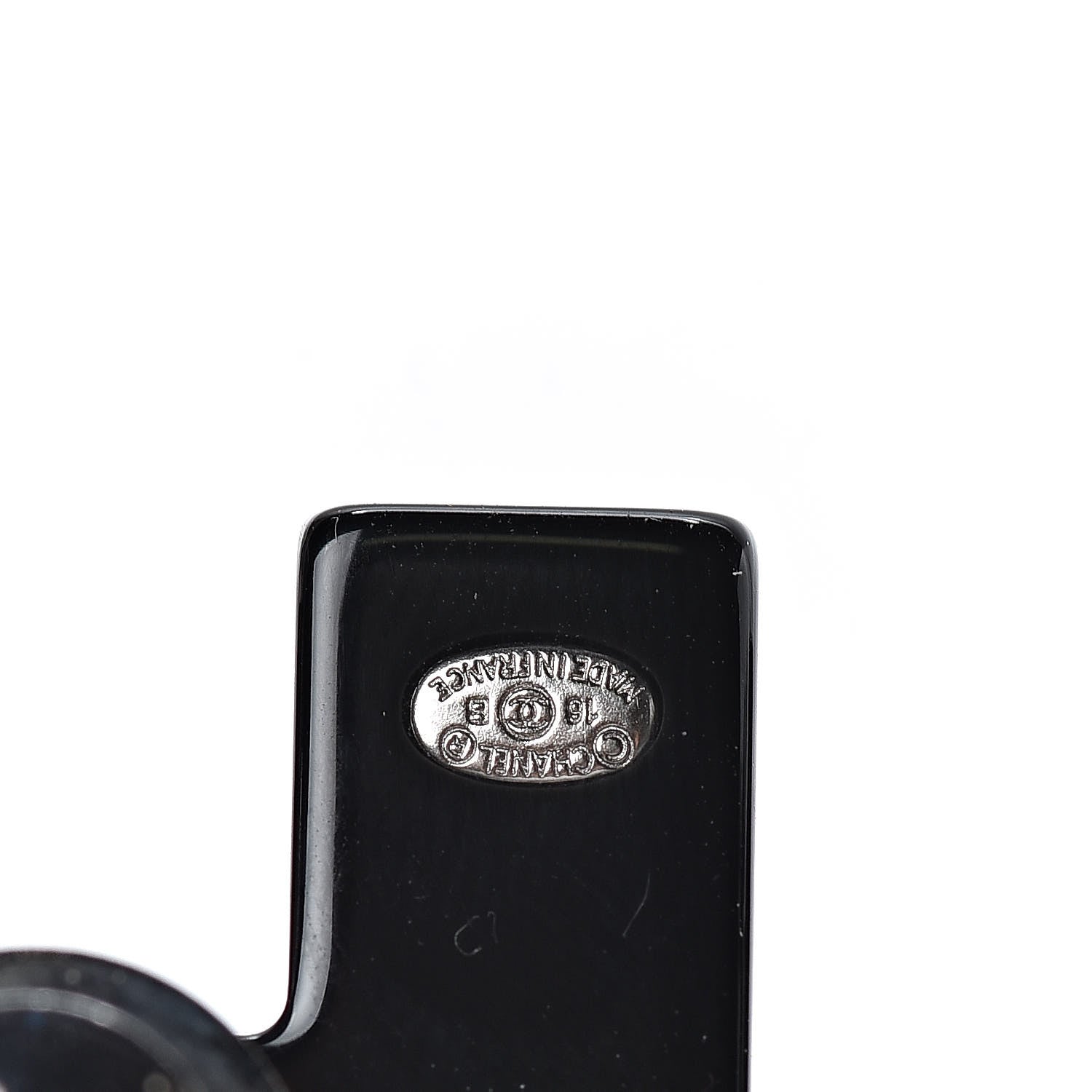 Chanel Resin Mirror Logo Brooch Set Black 4 of 5