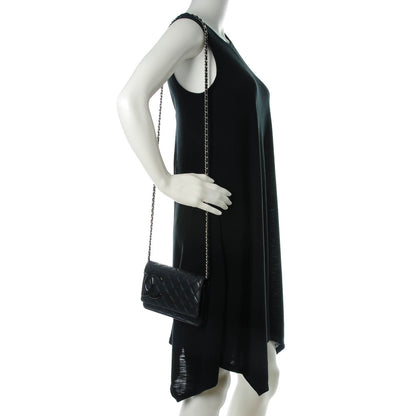 Chanel Calfskin Quilted Cambon Wallet On Chain WOC Black 2 of 9