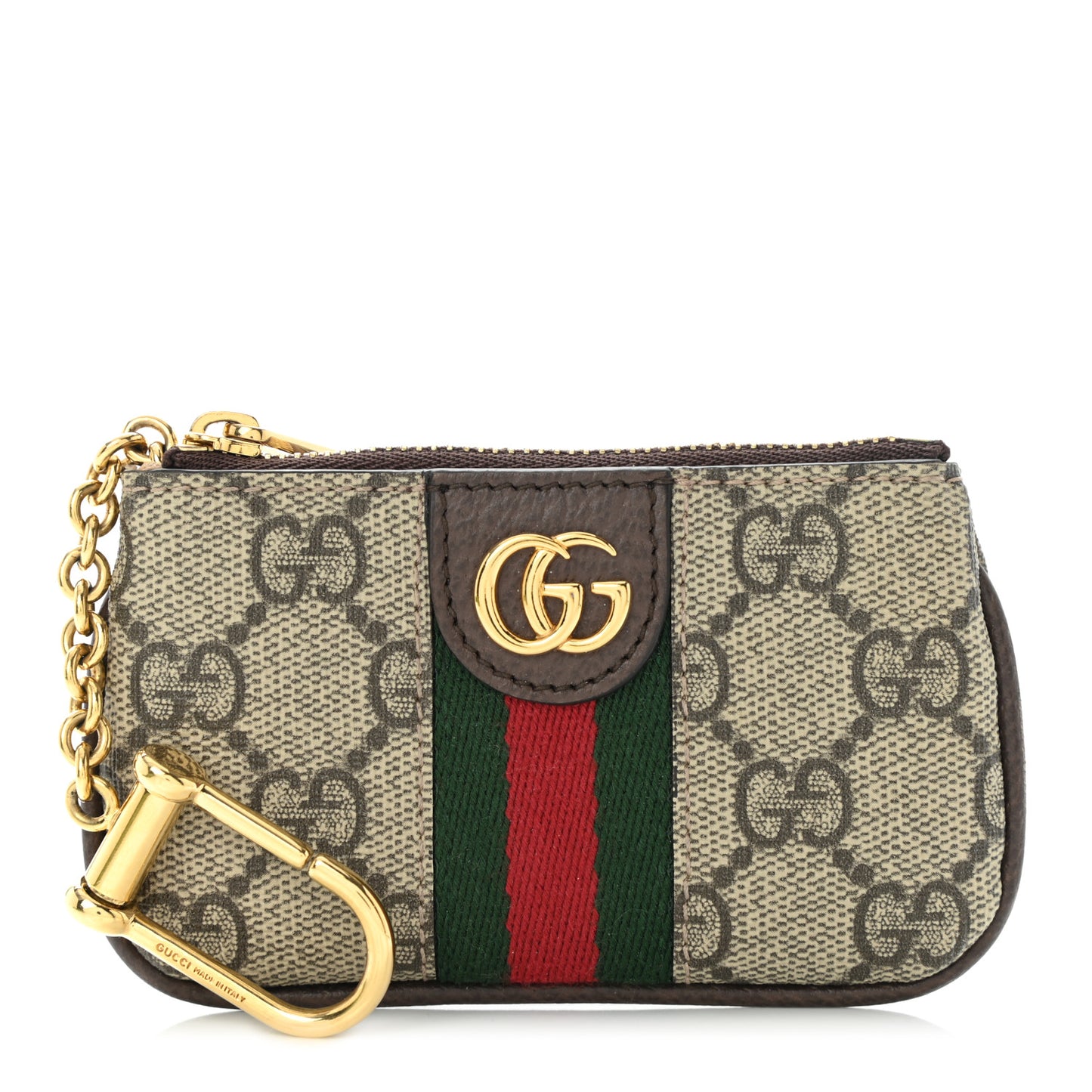 GG Supreme Monogram Web Ophidia Key Case Beige New Acero