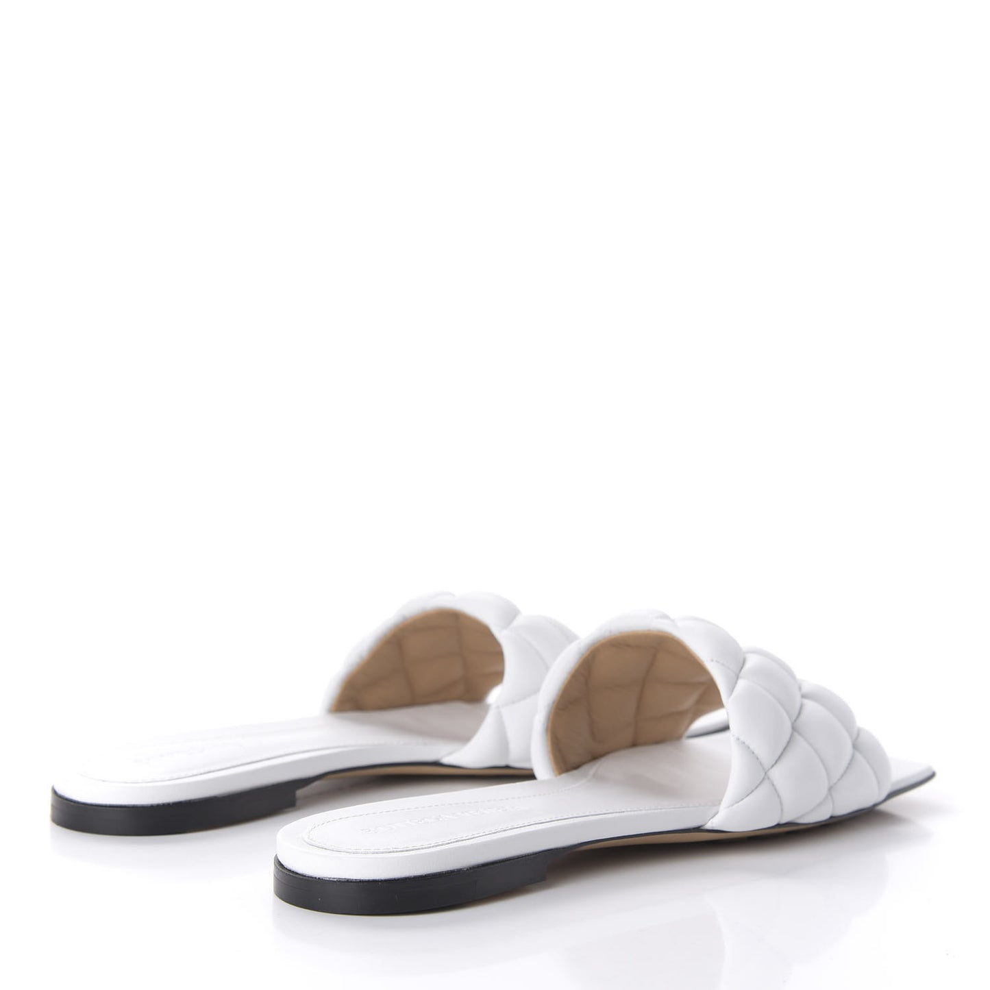 Nappa Matelasse Padded Flat Sandals 37.5 Optic White