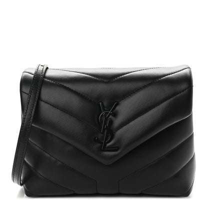 Saint Laurent Calfskin Y Quilted Monogram Toy Loulou Crossbody Bag Black 1 of 10