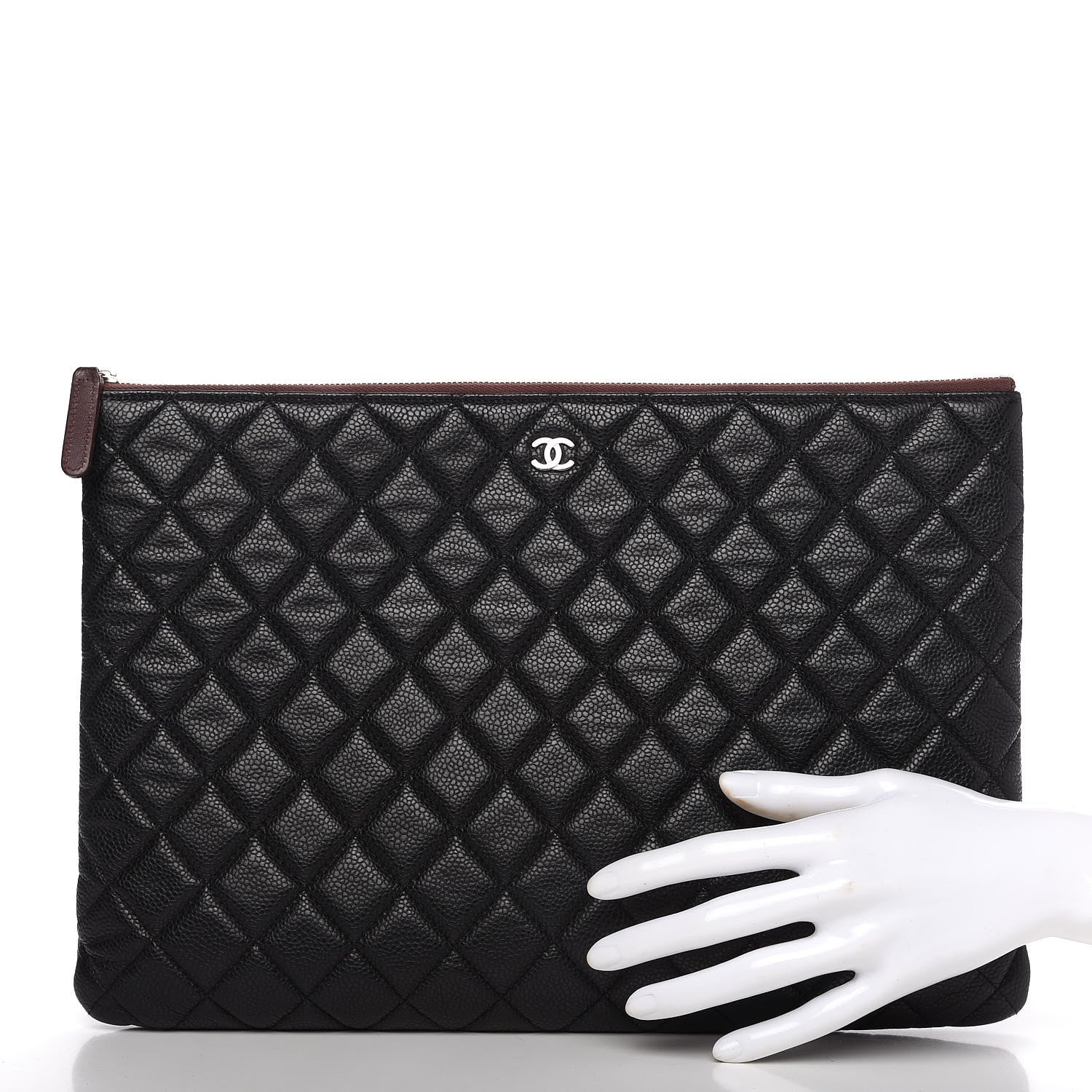Chanel Caviar Quilted Large Cosmetic Case Black 2 of 13