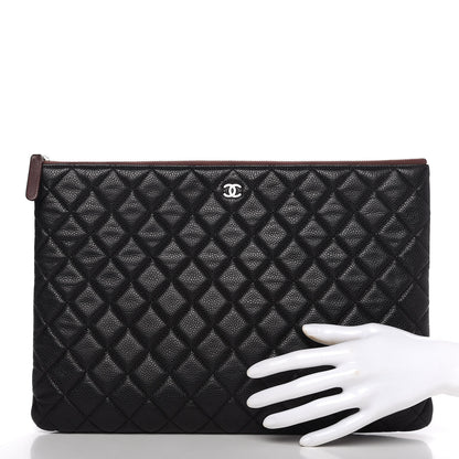 Chanel Caviar Quilted Large Cosmetic Case Black 2 of 13