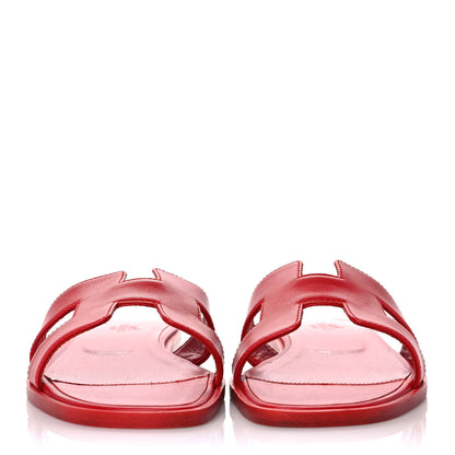 Hermes Calfskin Oran Sandals 36 Rouge Bali 2 of 8