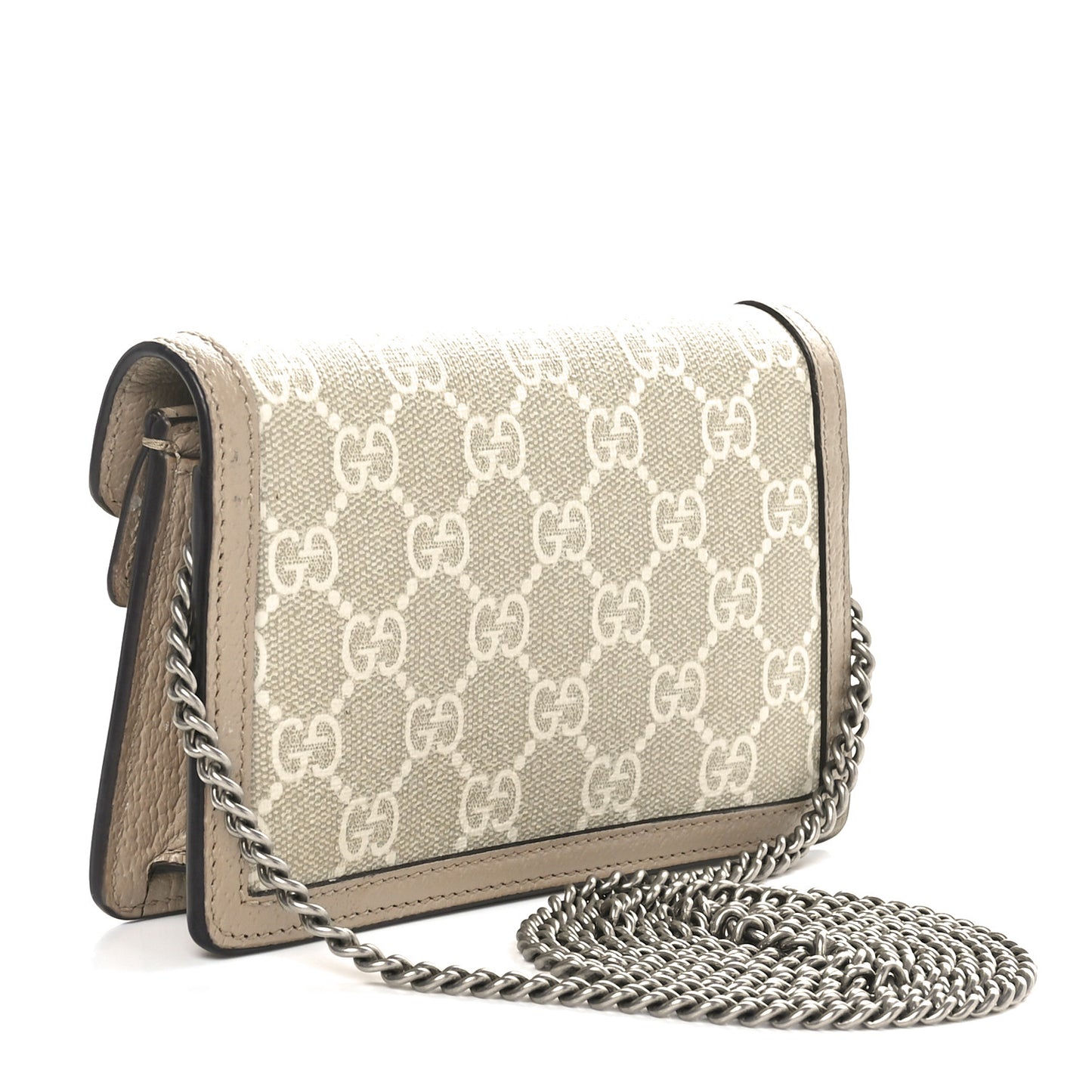 GG Supreme Monogram Textured Dollar Calfskin Super Mini Dionysus Shoulder Bag Beige Mystic White Oatmeal