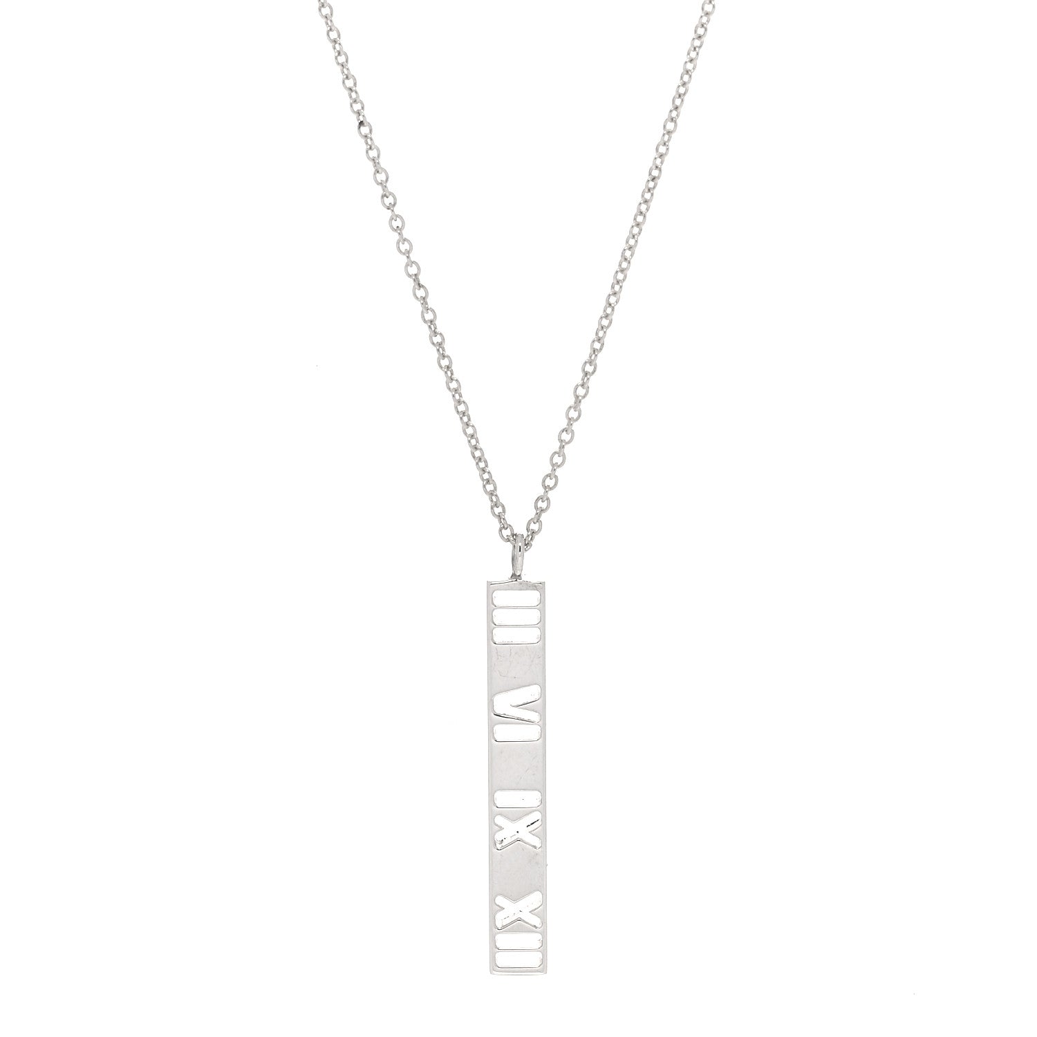 Tiffany Sterling Silver Atlas Bar Pendant Necklace 1 of 4