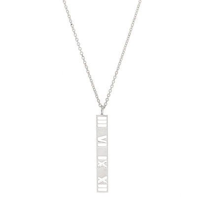 Tiffany Sterling Silver Atlas Bar Pendant Necklace 1 of 4