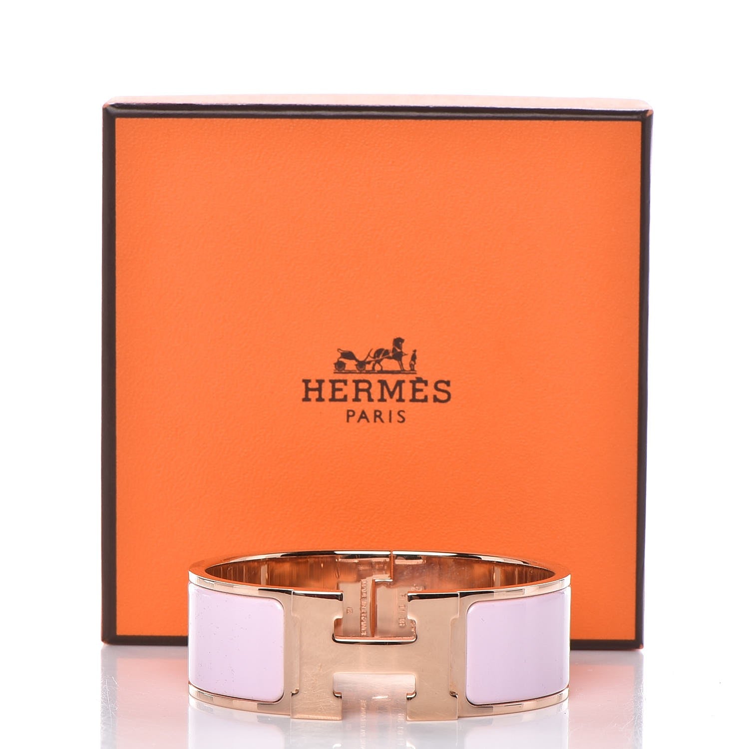 Hermes Enamel Wide Clic Clac H Bracelet PM Rose Dragee 5 of 5