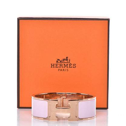Hermes Enamel Wide Clic Clac H Bracelet PM Rose Dragee 5 of 5