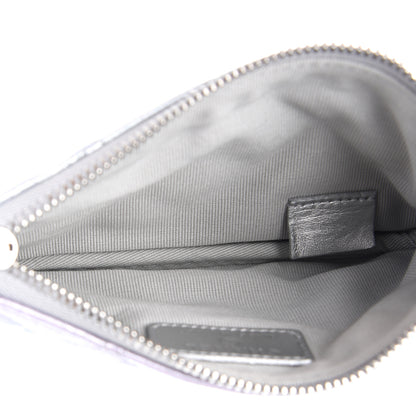 Chanel Gradient Metallic Calfskin Quilted Small Cosmetic Pouch Silver Blue Yellow Purple 5 of 8