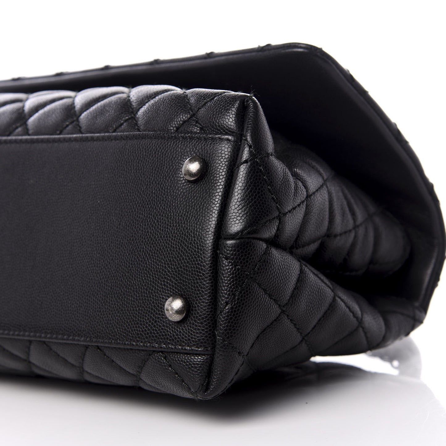 Caviar Quilted Small Coco Handle Flap Black