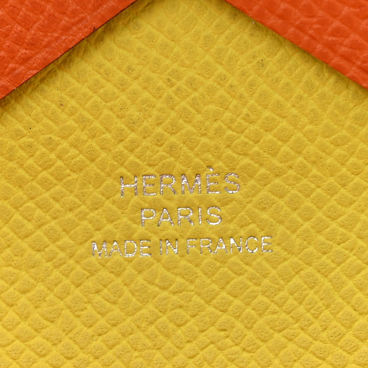 Hermes Epsom Calvi Duo Card Case Orange Lime 6 of 9