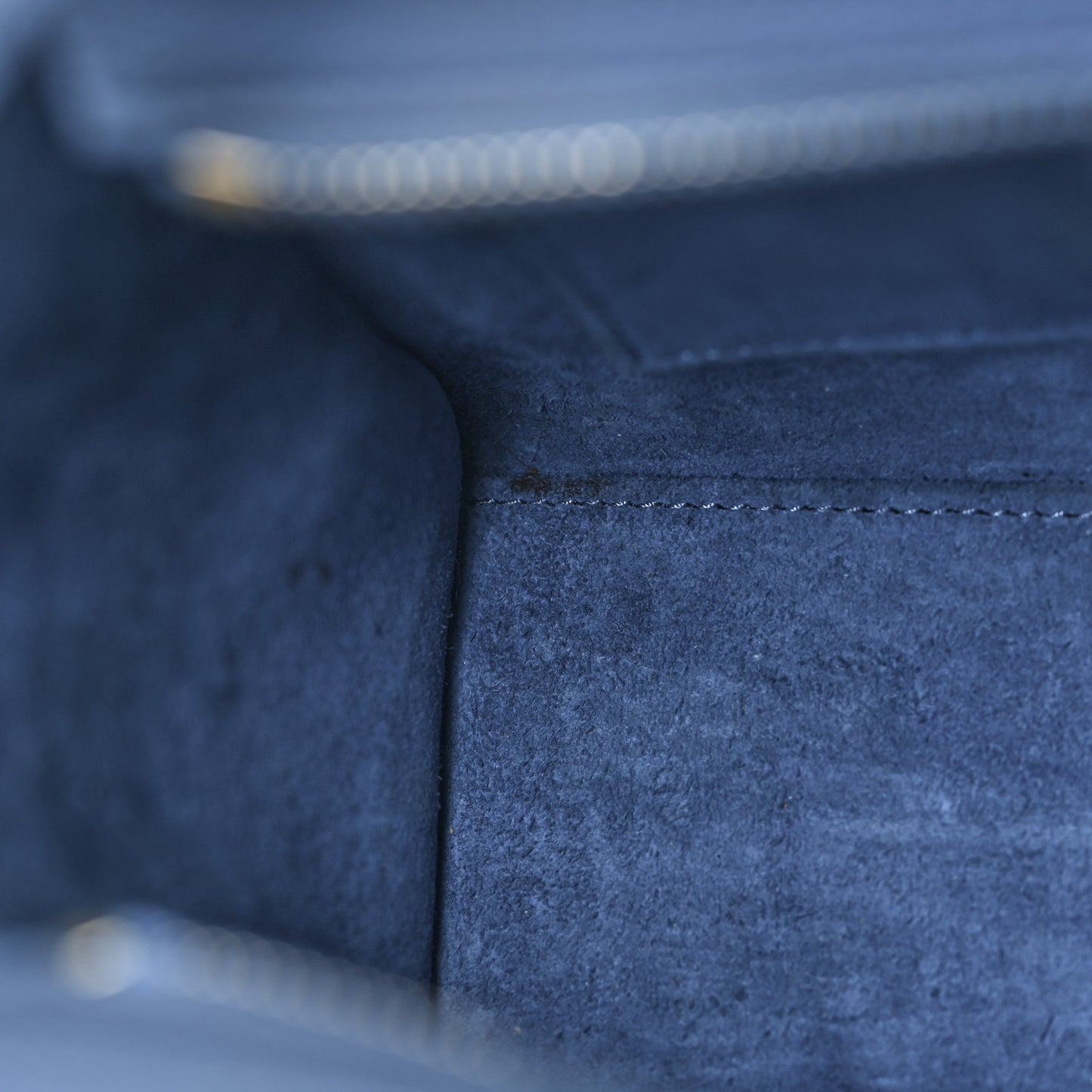 Drummed Calfskin Nano Luggage Blue